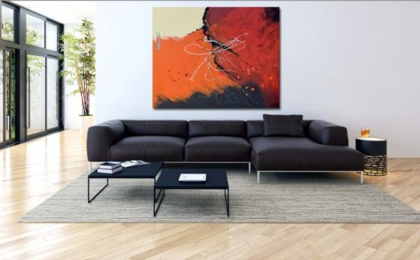 Large Art Painting Red Beige Brown original Abstract - No. 2025